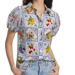Alice + Olivia Willa Silk Top in Fruit Market